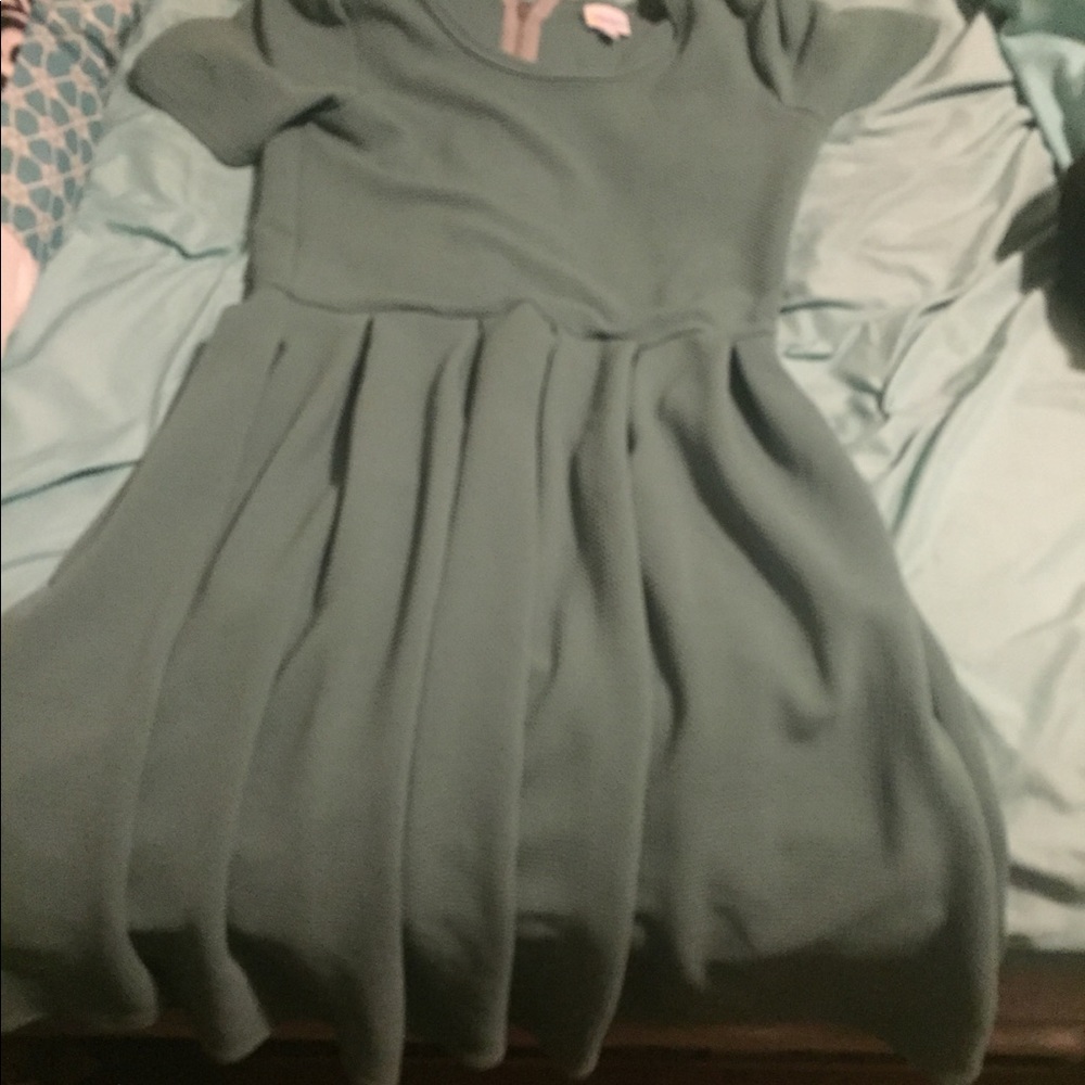 A olive green dress